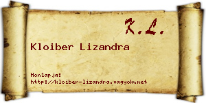Kloiber Lizandra névjegykártya